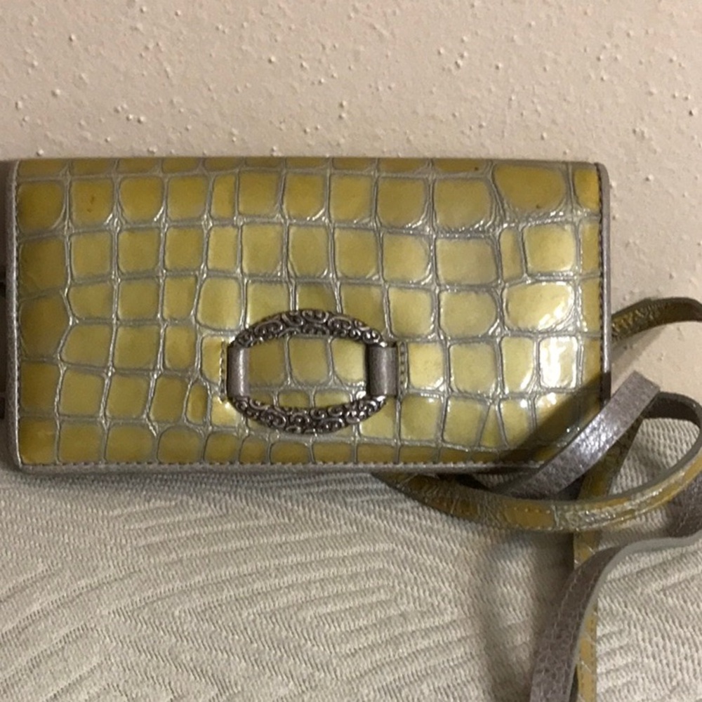 Brighton Yellow and Gray Croc-Embossed Strap